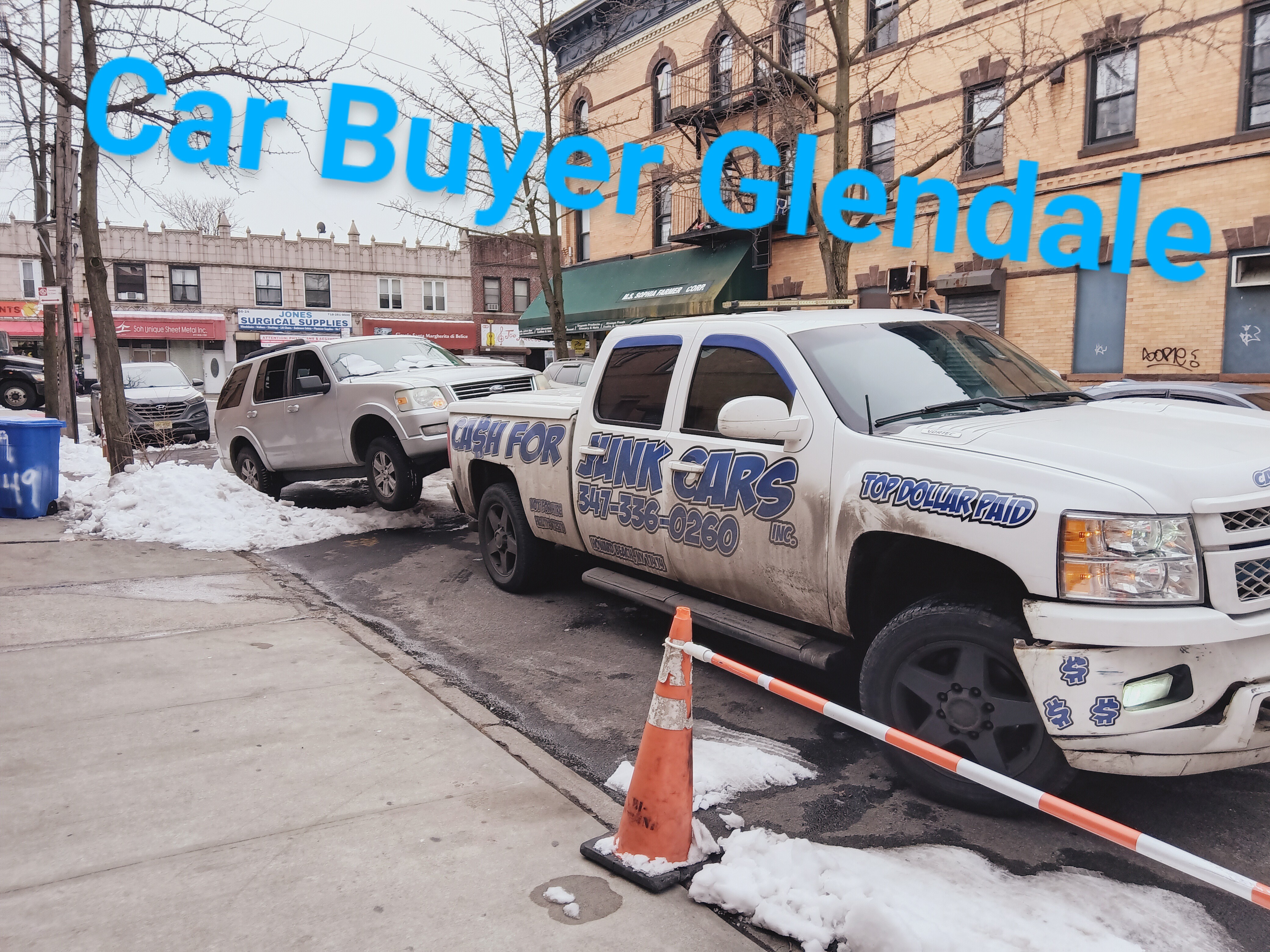 junk car getting picked up in Glendale Queens