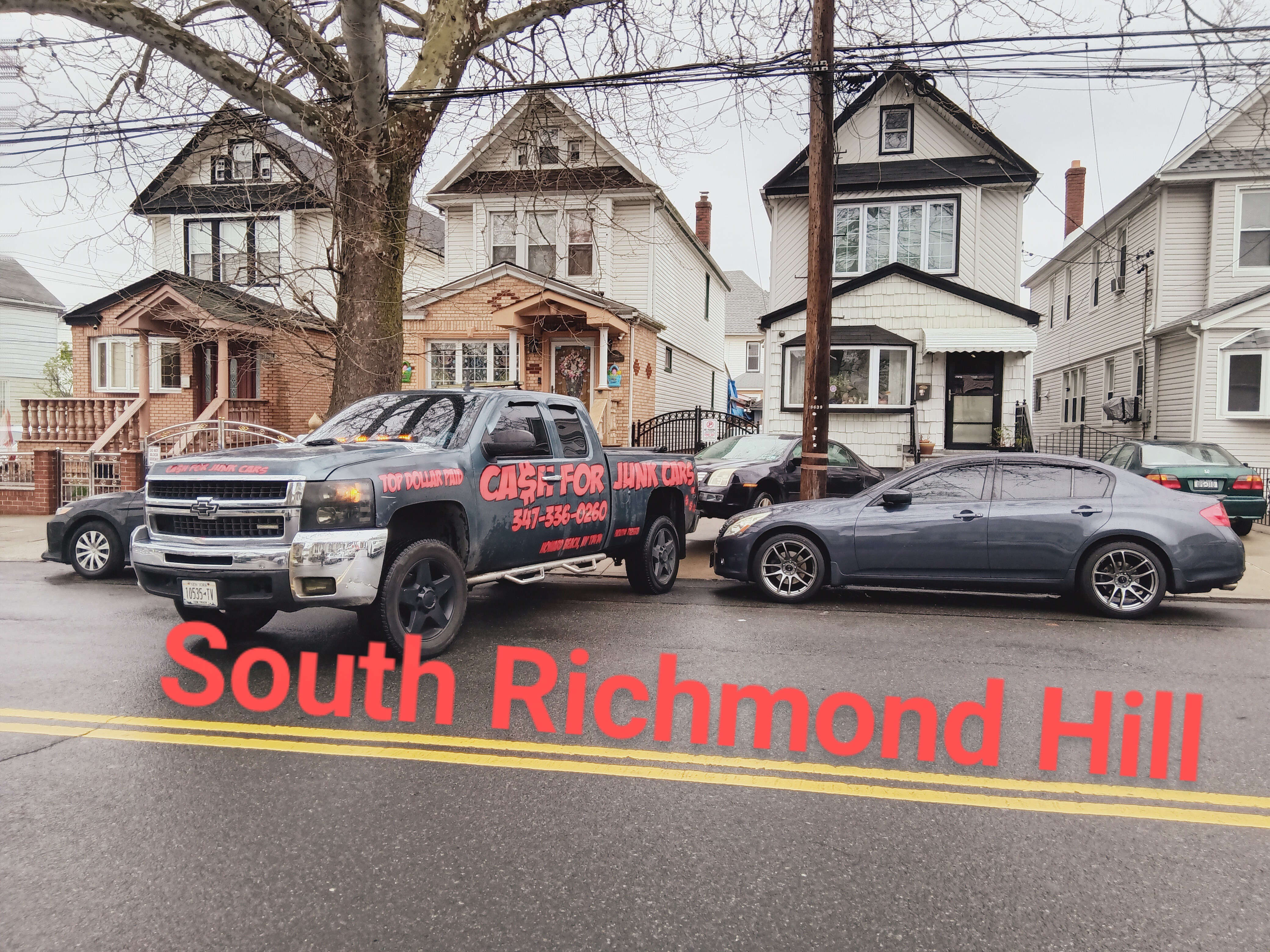 junk car removal from a driveway in south Richmond Hill Queens, Ny