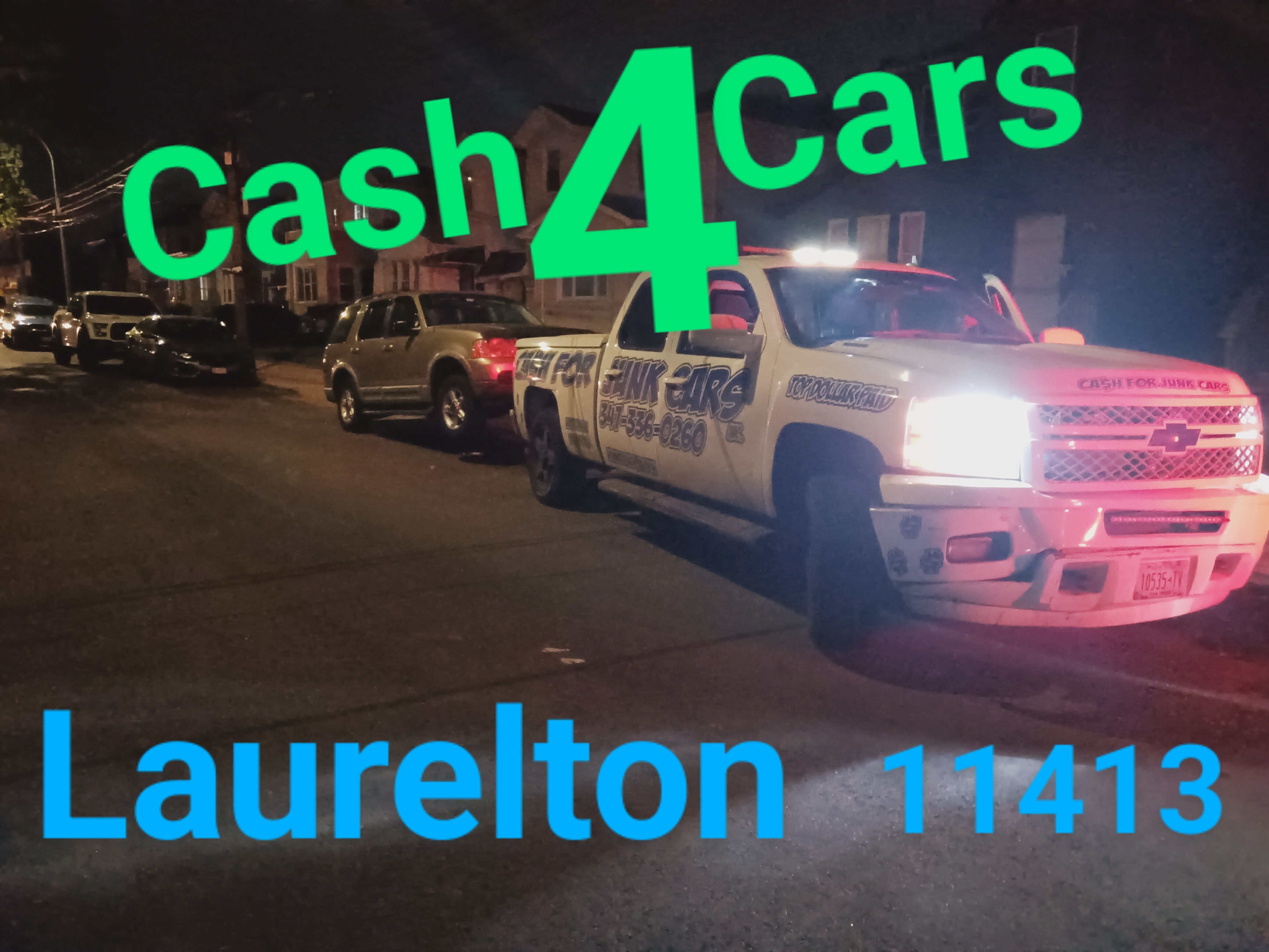 Nite time pick-up of a car in Laurelton queens, NY