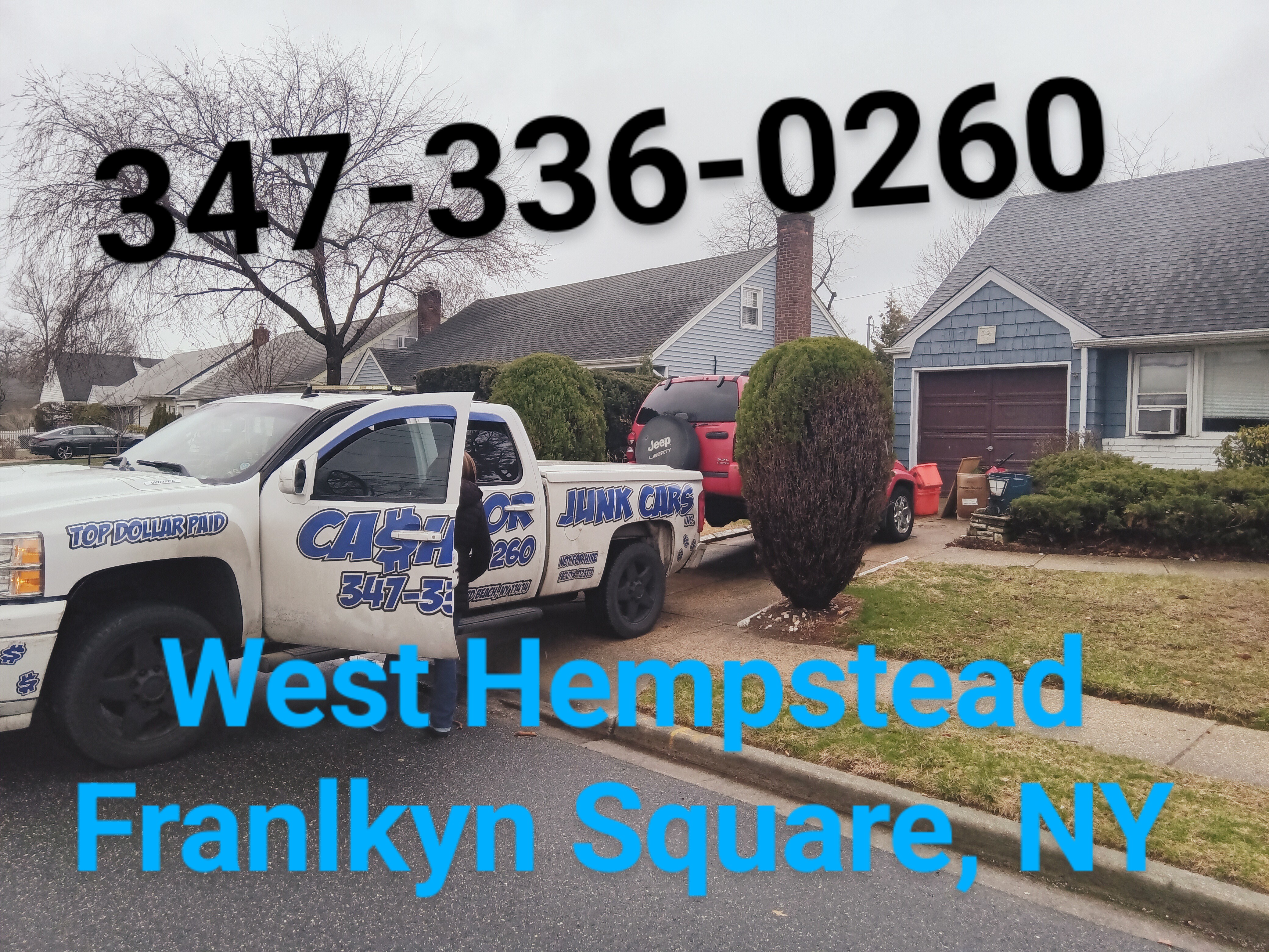 removing a customers vehicle from the driveway in the west Hempstead , Franklin square long island