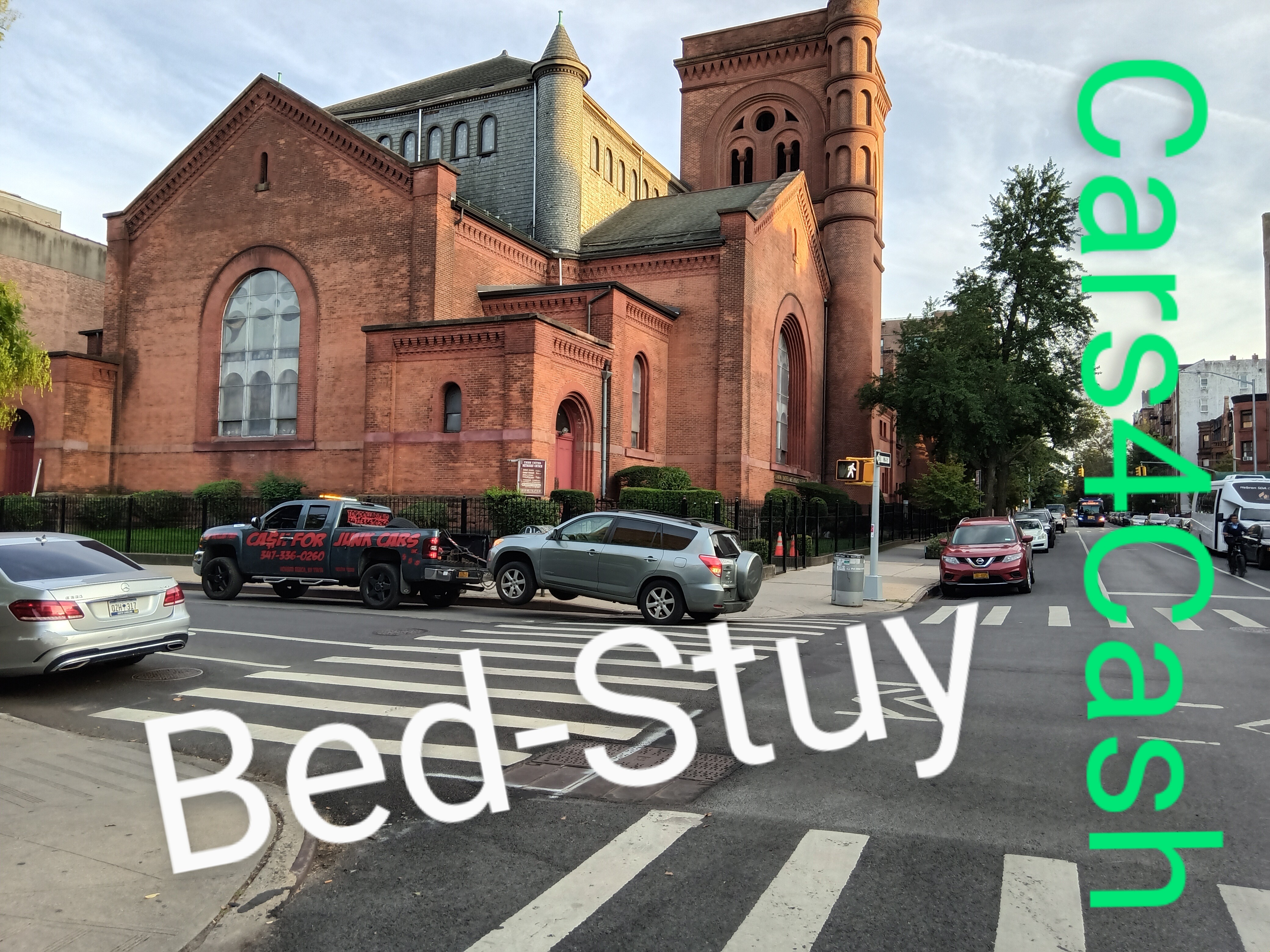 our truck picking-up a car in bed-stuy Brooklyn