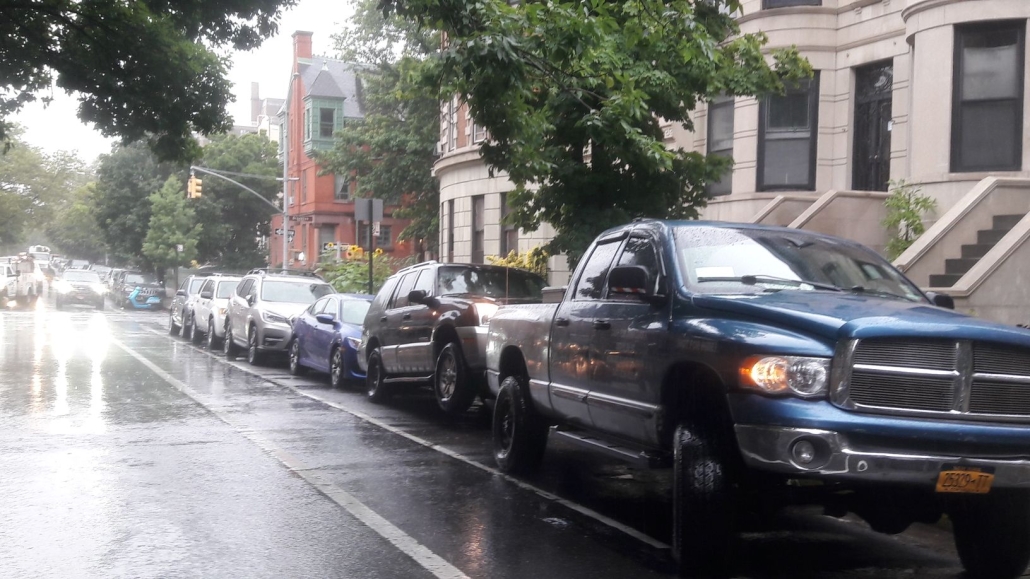 Our truck picking up a junk car on Dean Street in Bedford-Stuyvesant, Brooklyn, NY.